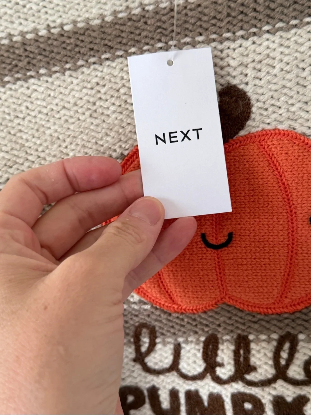NWT NEXT Stripe Pumpkin Knit Sweater Neutral 2-3 YRS, 5-6 YRS, 6-7 YRS 🎃